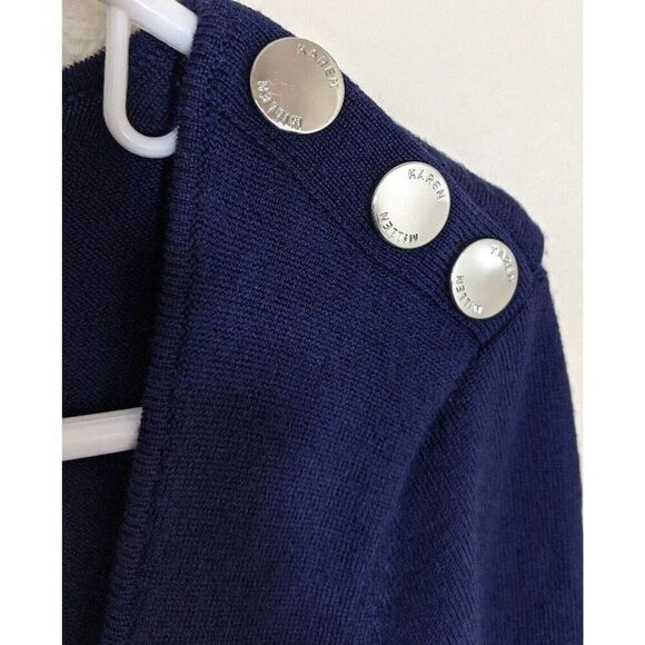 Karen Millen England Dress Color Block Wool Blend Asymmetric Knit Sweater Size 3 - Picture 6 of 9